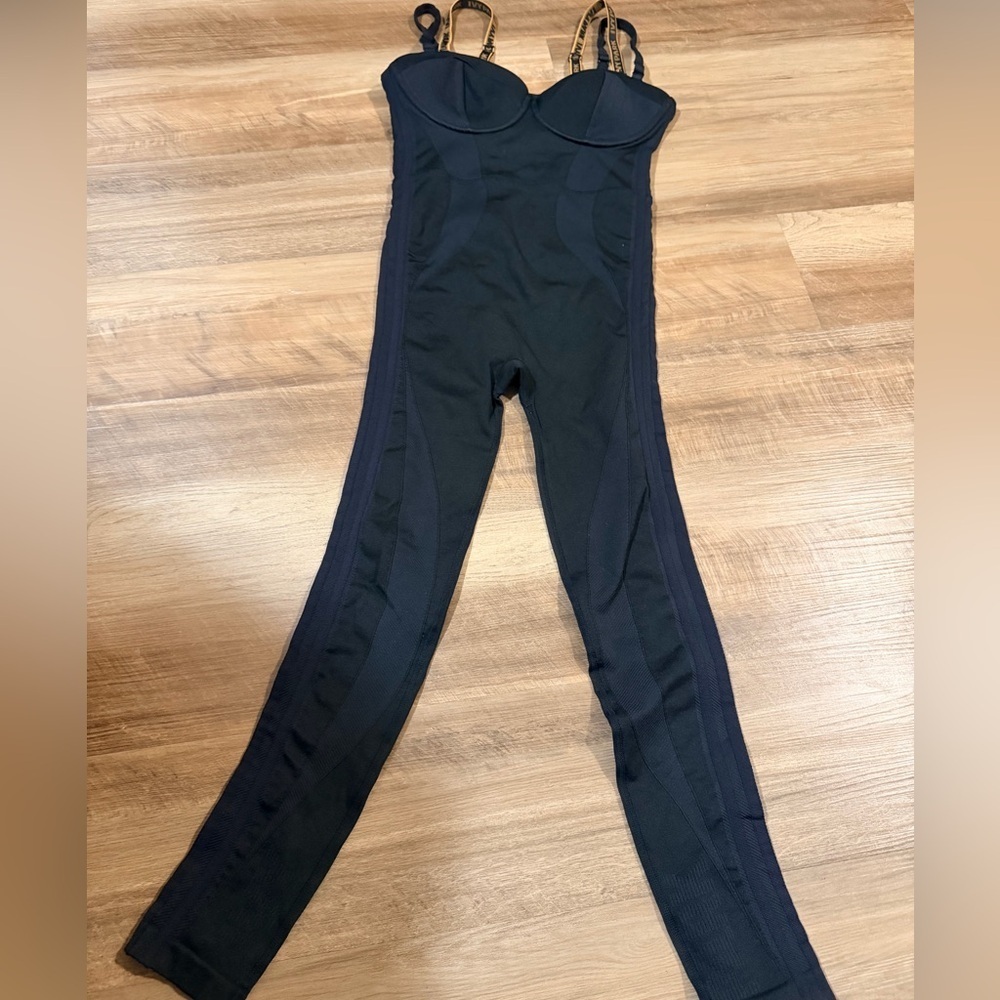Adidas x Ivy Park Beyonce Knit Catsuit Core Bustier Black Jumpsuit Size Medium - Picture 10 of 16